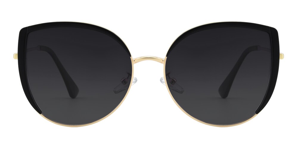 Huxley Black/Golden Cat Eye Plastic Sunglasses