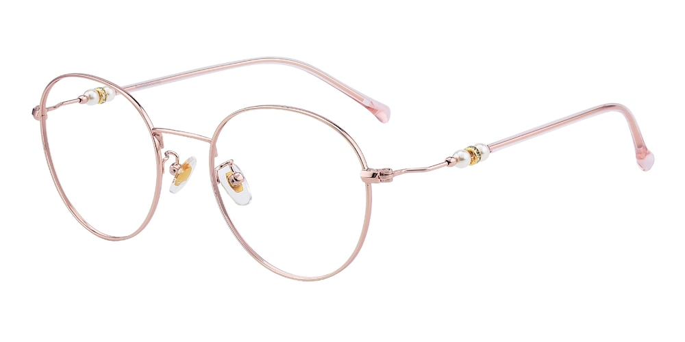 Elmer Rose Gold Round Metal Eyeglasses