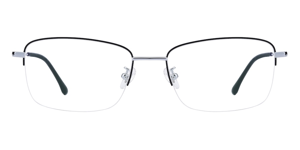 Michell Blue/Silver Rectangle Titanium Eyeglasses