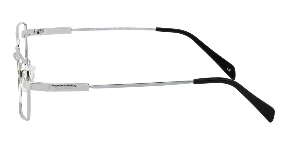 Ingram Silver Rectangle Metal Eyeglasses