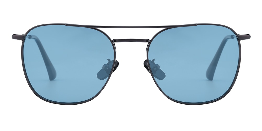 Jenkin Gunmetal/Blue Square Metal Sunglasses