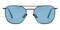 Jenkin Gunmetal/Blue Square Metal Sunglasses