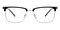 Jeremiah Black/Silver Rectangle TR90 Eyeglasses