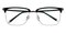 Jeremiah Black/Silver Rectangle TR90 Eyeglasses