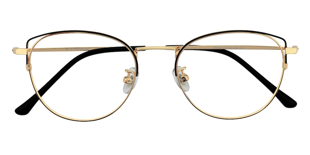 Judd Black/Golden Cat Eye Titanium Eyeglasses