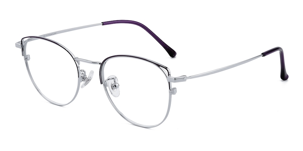 Judd Purple/Silver Cat Eye Titanium Eyeglasses