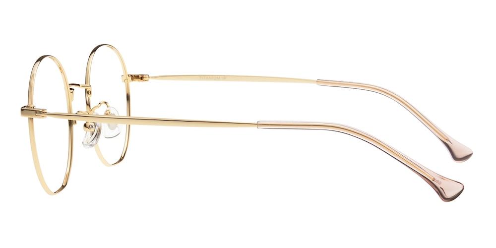 Katrine Golden Round Titanium Eyeglasses