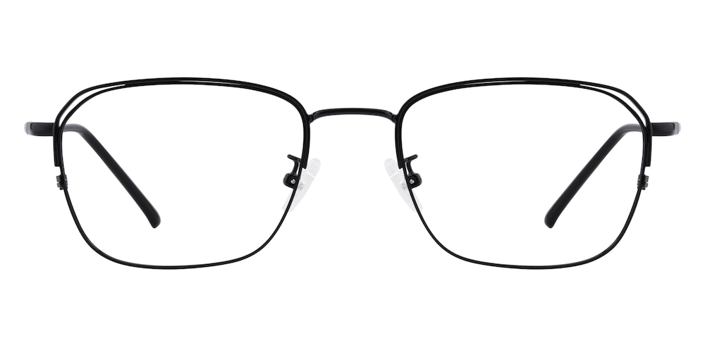 Atlantic Black Rectangle Metal Eyeglasses