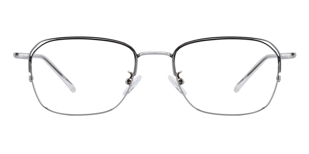 Atlantic Silver Rectangle Metal Eyeglasses