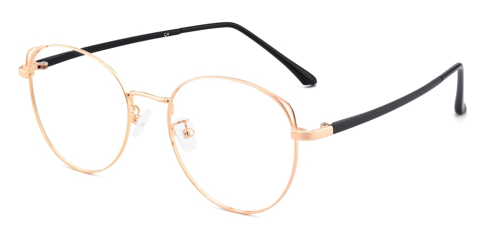 Newark Rose Gold Cat Eye Metal Eyeglasses