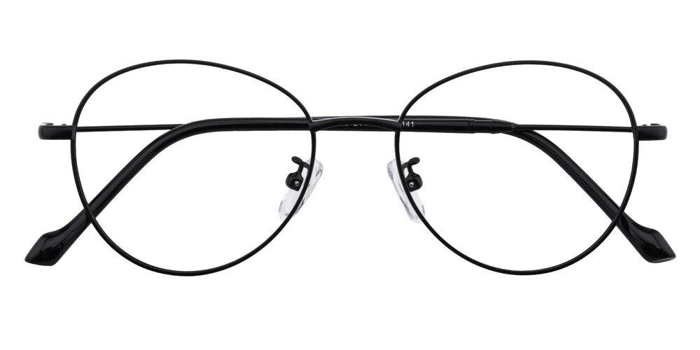 Oswego Black Round Metal Eyeglasses