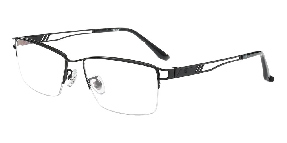 Findlay Black Browline Titanium Eyeglasses
