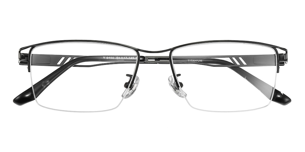 Findlay Black Browline Titanium Eyeglasses