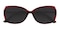 Bedford Red Rectangle Plastic Sunglasses