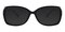 Bedford Black Rectangle Plastic Sunglasses