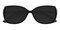 Bedford Black Rectangle Plastic Sunglasses
