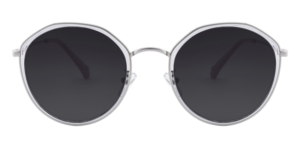 Pleasant Silver Round Plastic Sunglasses
