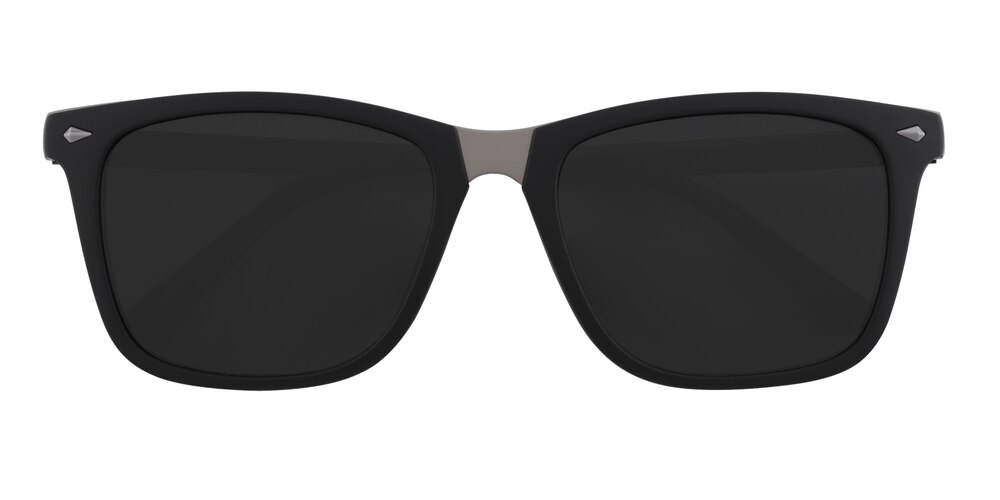 GrandRapids Matte Black Rectangle TR90 Sunglasses