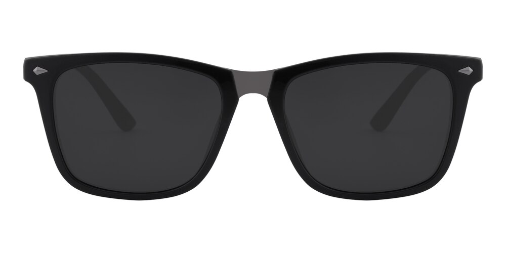 GrandRapids Black Rectangle TR90 Sunglasses