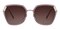 Adale Brown Polygon Plastic Sunglasses