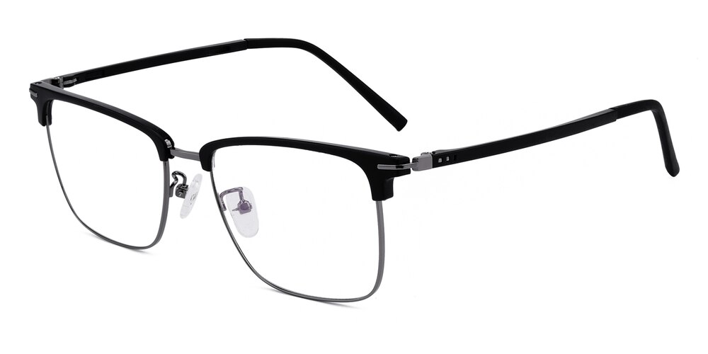 Jeremiah Black/Gunmetal Rectangle TR90 Eyeglasses