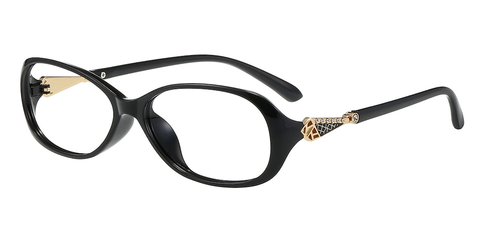 Dana Black Oval TR90 Eyeglasses