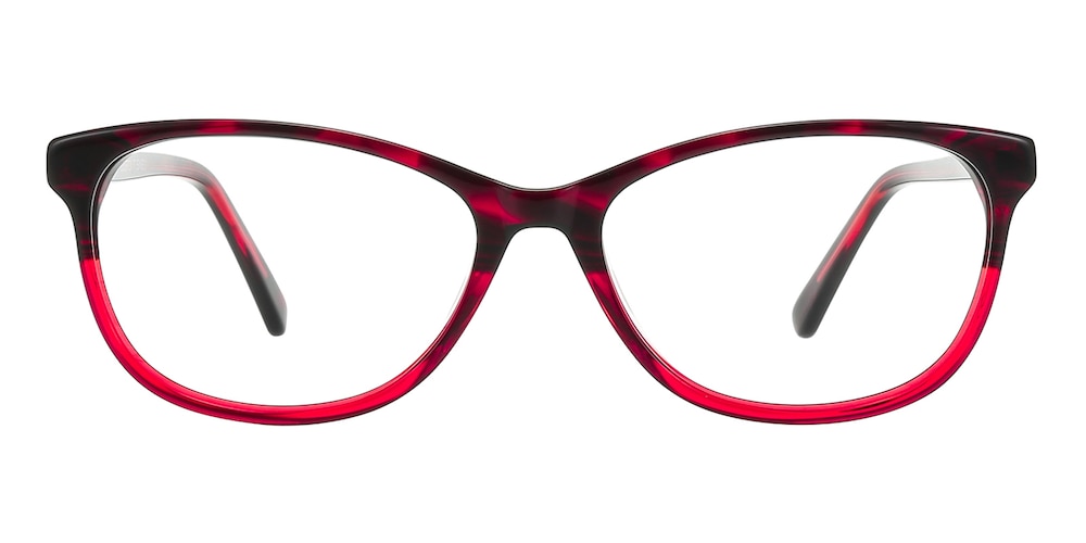 Moore Black/Red Rectangle Acetate Eyeglasses