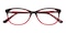 Moore Black/Red Rectangle Acetate Eyeglasses