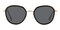 Perce Black/Golden Round Plastic Sunglasses