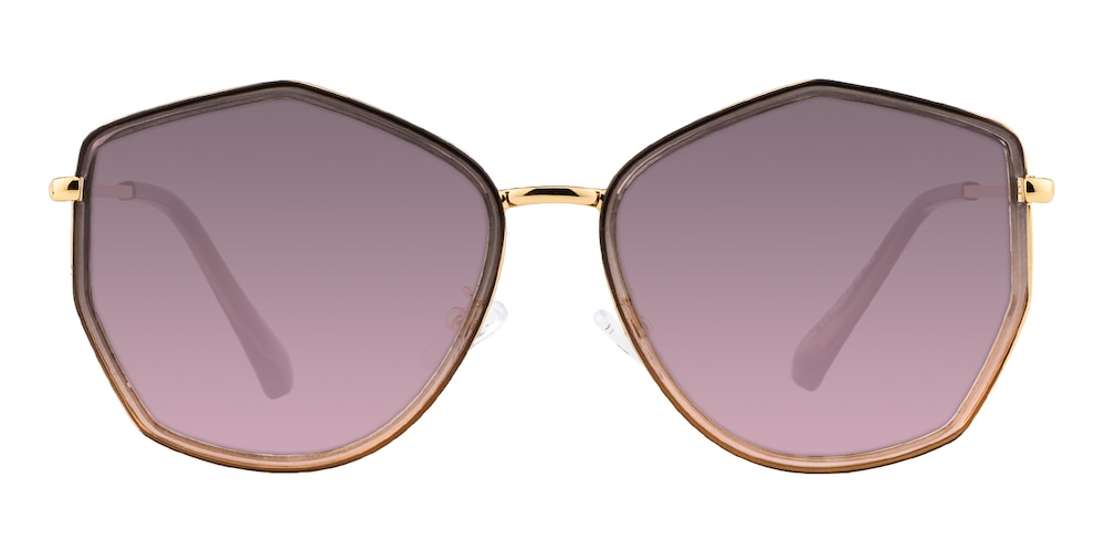 Wald Gray/Pink Polygon Plastic Sunglasses