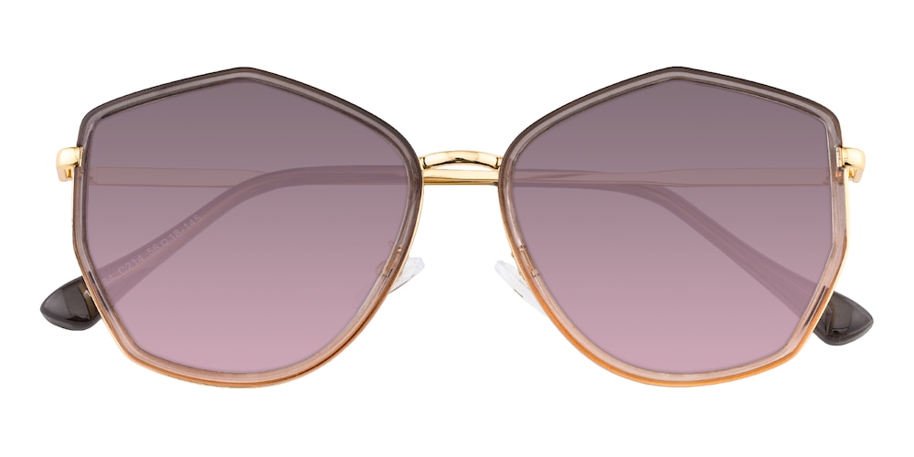 Wald Gray/Pink Polygon Plastic Sunglasses