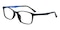 Arad Mblack/Blue Rectangle Ultem Eyeglasses