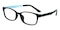 Jodian Mblack/Blue Oval Ultem Eyeglasses