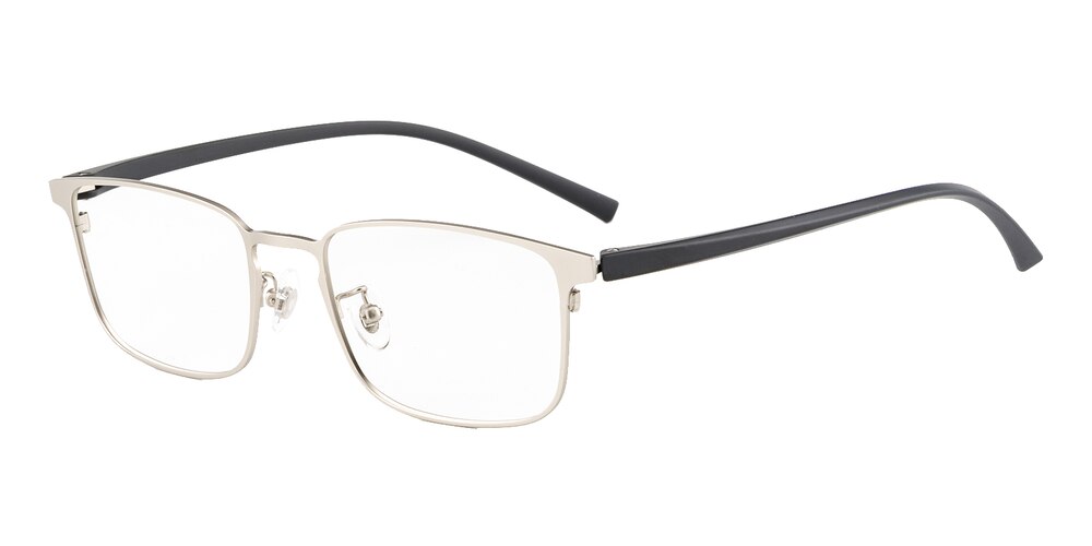 Sheridan Silver Rectangle Metal Eyeglasses