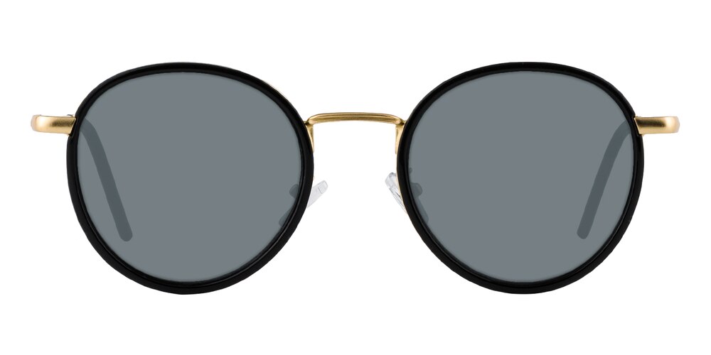 Smedley Black/Golden Round Plastic Sunglasses