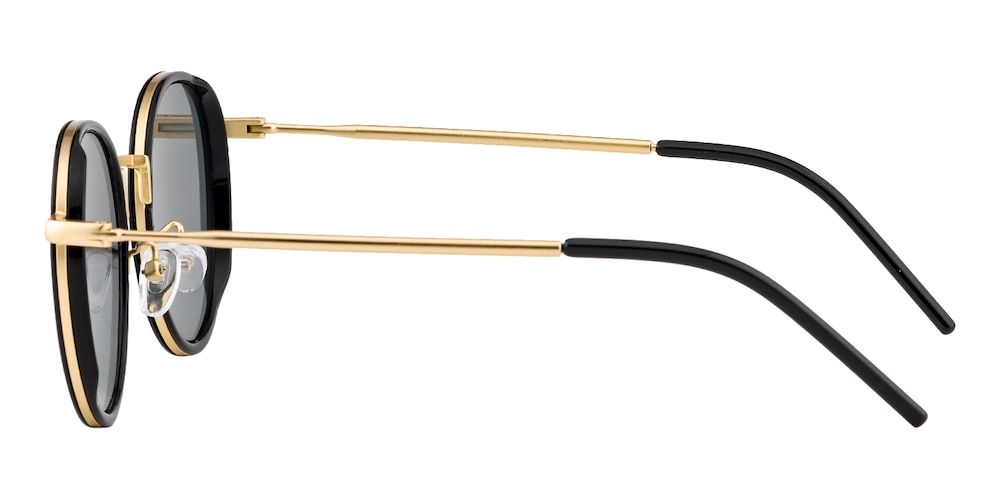 Smedley Black/Golden Round Plastic Sunglasses