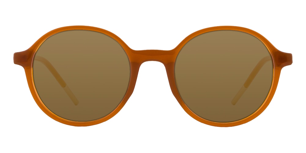 Sinclair Orange Round Plastic Sunglasses