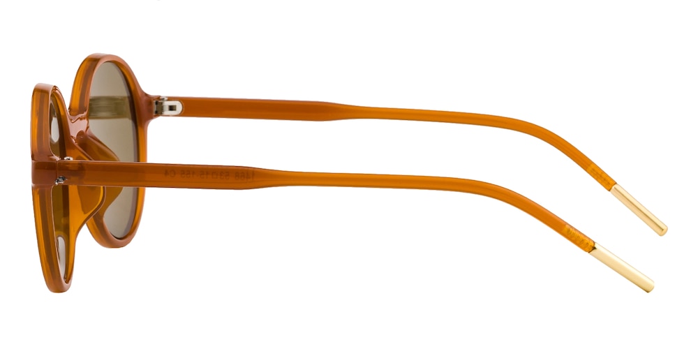 Sinclair Orange Round Plastic Sunglasses