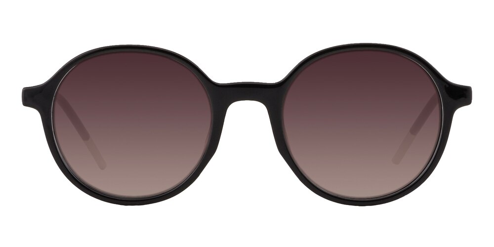 Sinclair Black Round Plastic Sunglasses