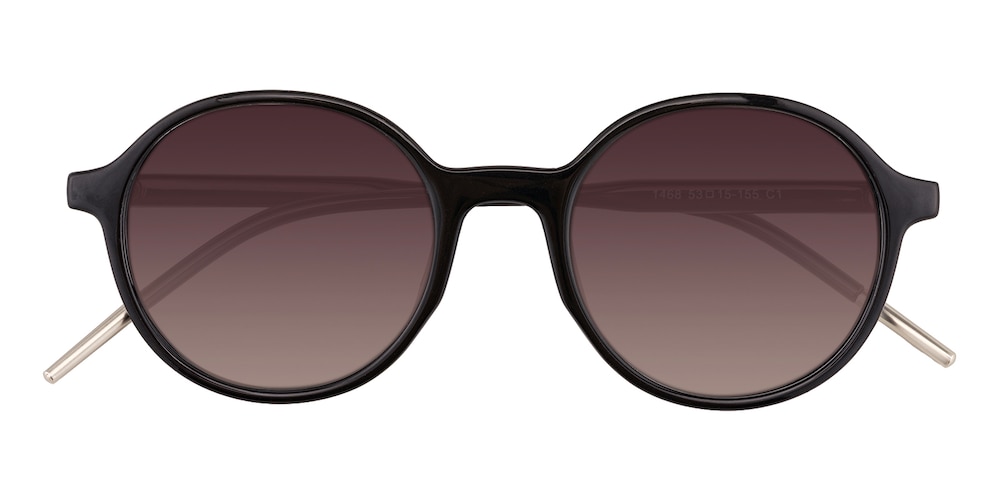 Sinclair Black Round Plastic Sunglasses