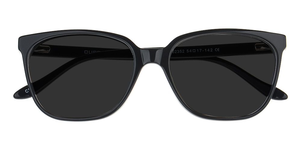 Gene Black Square Acetate Sunglasses