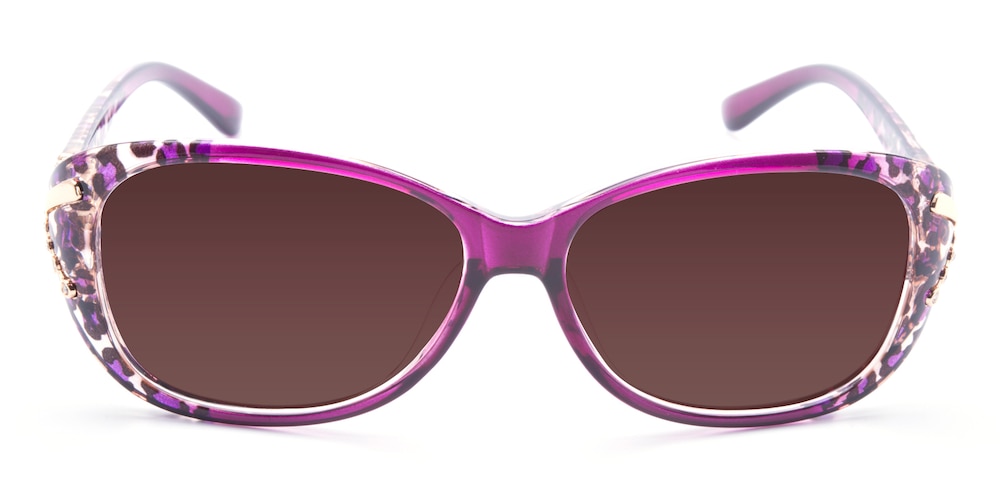Rusa Purple Oval Plastic Sunglasses