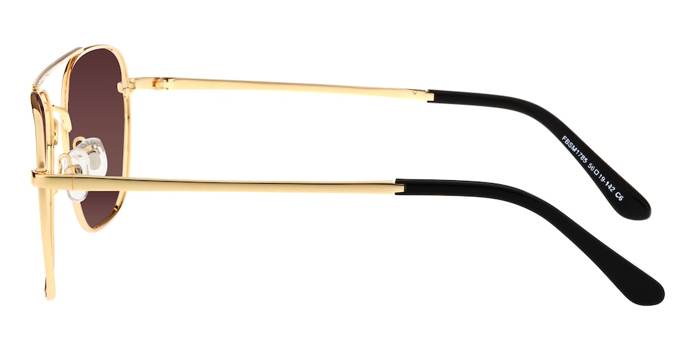 Wilmot Golden Aviator Metal Sunglasses
