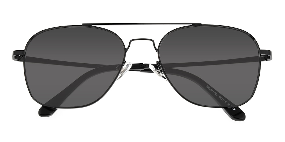 Wilmot Black Aviator Metal Sunglasses