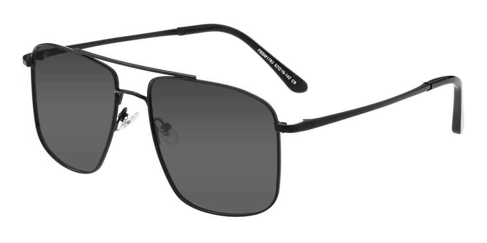 Woolley Black Aviator Metal Sunglasses