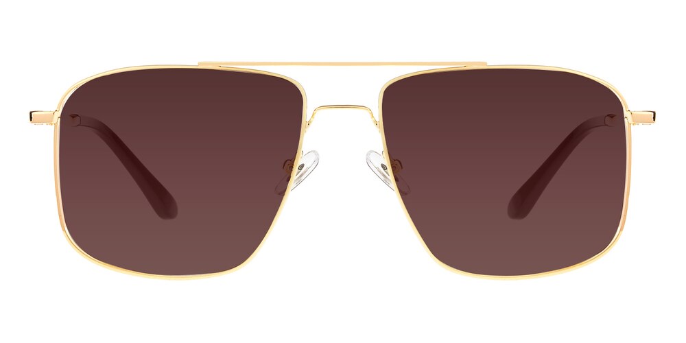 Woolley Golden Aviator Metal Sunglasses