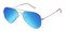 Woolf Silver/Blue mirror-coating Aviator Metal Sunglasses
