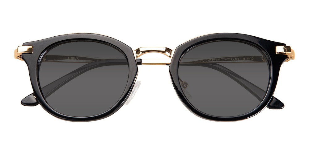 Wylde Black Oval Acetate Sunglasses