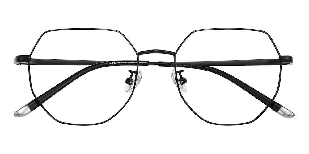 Hearst Black Polygon Titanium Eyeglasses