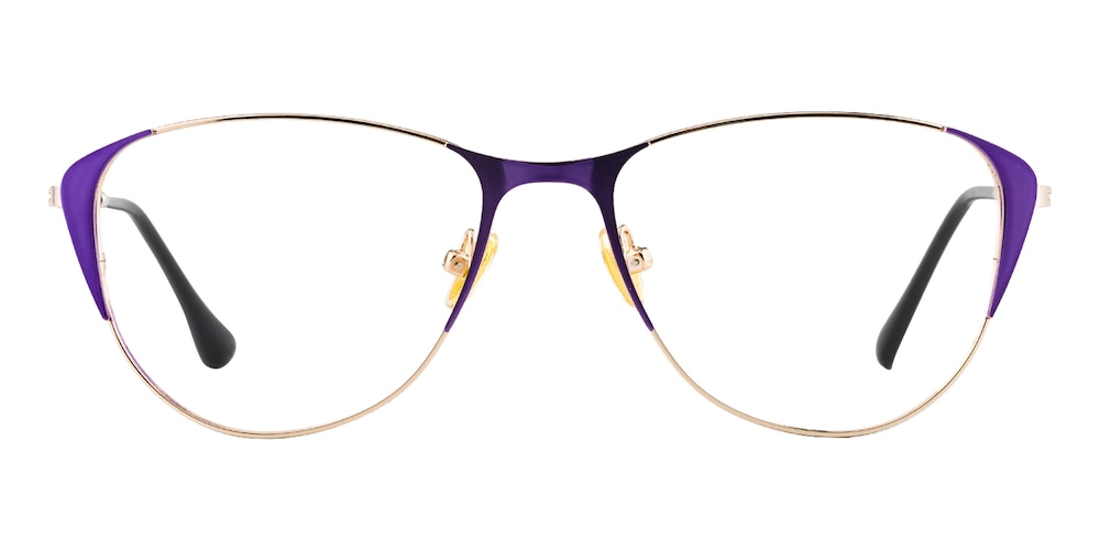 Hendy Purple/Golden Cat Eye Metal Eyeglasses